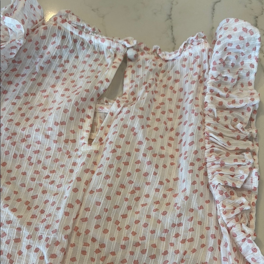 LOFT Textured Pink and White Blouse - Picture 7 of 8